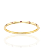 Sterling Silver & Gold Plated Bezel Set Garnet Bangle
