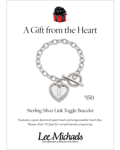 Advertised 2024 Valentines Engravable Heart Toggle Bracelet