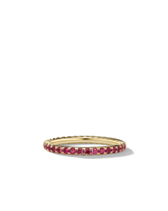 David Yurman Cable Collectibles Stack Ring with Pave Rubies, size 6.5