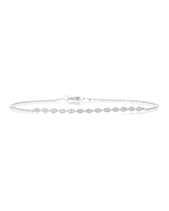 Marquise Set Round Diamond Chain Bracelet