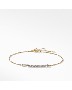 David Yurman Paveflex Station Bracelet with Diamonds in 18k Gold