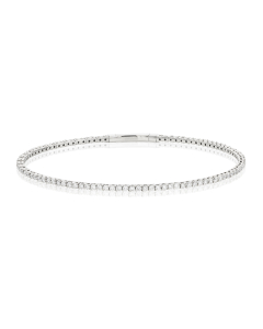 Round Diamond Flexible Bangle Bracelet