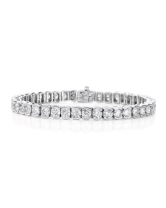 11.50 CTW White Gold Half Bezel Tennis Bracelet