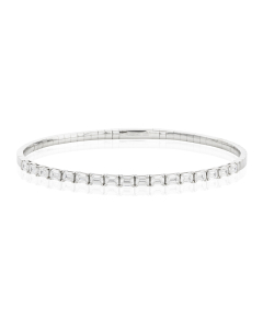 2.50 CTW Emerald Cut Diamond Flexible Bangle
