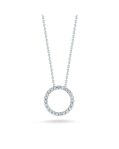 Roberto Coin 18k Tiny Treasures Small Diamond Circle Pendant Necklace