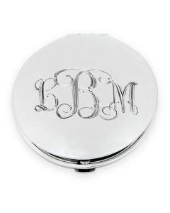 Round Engravable Silver Plated Compact_1
