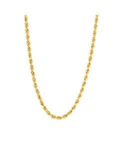 Yellow Gold 18 Inch Diamond Cut Rope Chain
