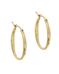 Yellow Gold Snap Down Hoop Earrings