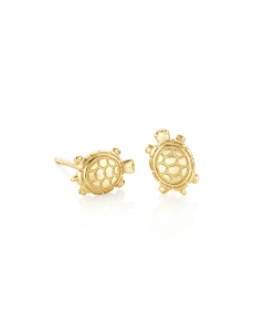 Children's Yellow Gold Turtle Stud Earrings
