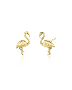 Child's 14k Yellow Gold Flamingo Earrings