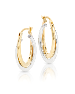 Two-Tone Hoop Earrings