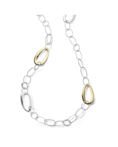 Ippolita Sterling Silver & Yellow Cherish Gold Oval Link Necklace
