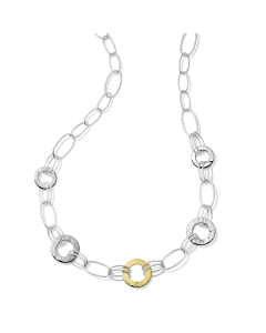 Ippolita Sterling Silver & Yellow Gold Chimera Classico Hammered Disc Link Necklace