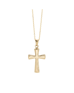 14K Polished Cross Necklace