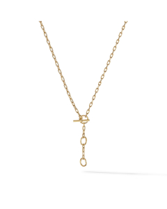 David Yurman DY Madison Three Ring Chain Necklace in 18k Yellow Gold