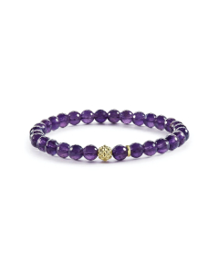 Lagos Caviar Icon Amethyst Gold Station Bead Bracelet