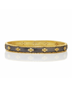 Freida Rothman Gold & Black Signature Beaded Bangle