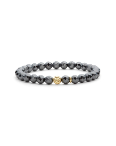 Lagos Caviar Icon Hematite Gold Station Bead Bracelet