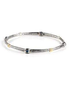 Konstantino London Blue Topaz Carved Bangle