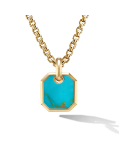 David Yurman Mens Roman Amulet in 18K Yellow Gold with Turquoise