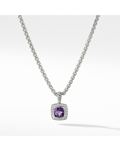 David Yurman Petite Albion Pendant Necklace with Amethyst and Diamonds