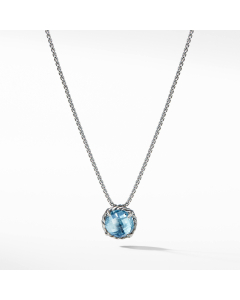 David Yurman Petite Chatelaine Necklace in Sterling Silver with Blue Topaz