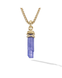 David Yurman Wrapped Tanzanite Crystal Amulet with 18K Yellow Gold and Pave Diamonds