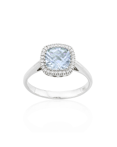 Aquamarine & Diamond Ring