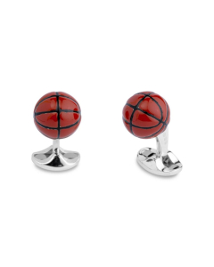 Sterling Silver Basketball Cuff Links