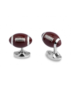 Sterling Silver & Enamel Football Cuff Links