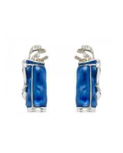 Sterling Silver & Enamel Golf Bag Cufflinks