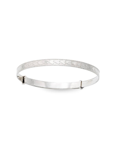 Child's Adjustable Heart Bangle Bracelet in Sterling Silver