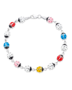 Silver & Enamel Ladybug Bracelet