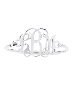 Sterling Silver Script Monogram Bangle
