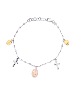 Sterling Silver Religious Charm Bracelet