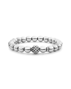 Lagos Signature Stretch Silver Bead Bracelet