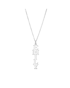 Sterling Silver Vertical Monogram Pendant Necklace