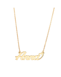 Yellow Gold Plated Horizontal Name Necklace