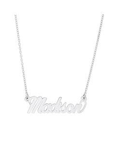 Sterling Silver Horizontal Monogram Pendant Necklace
