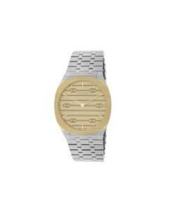 Gucci 25H SS and YG plated watch, 34MM
