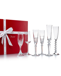 Baccarat Cocktail Champagne Flutes Bubble Box, set of six