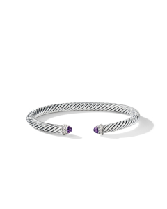 David Yurman Cable Classics 5mm Bracelet with Amethyst and Diamonds