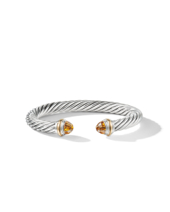 David Yurman Classic Cable 7mm Bracelet with Gold and Citrine