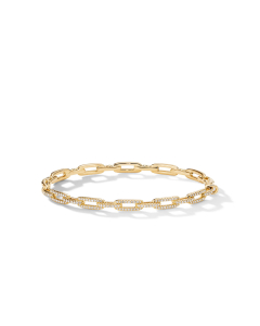 David Yurman Stax 4mm Chain Link Bracelet with Diamonds in 18k Gold