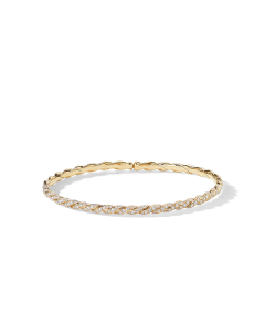 David Yurman Paveflex Single Row Bracelet with Diamonds in 18k Gold