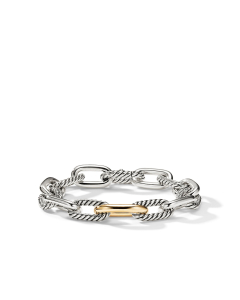 David Yurman 11mm Madison Sterling Silver Chain Link Bracelet with 18k Gold