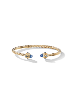 David Yurman Renaissance Petite Bracelet with Light Blue Sapphires in 18k Gold