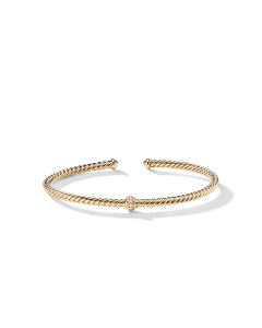 David Yurman Renaissance Center Station Bracelet with Diamonds in 18k Gold, 3mm