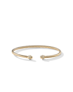 David Yurman Cablespira Bracelet in 18k Gold with Diamonds