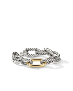 David Yurman 13.5mm Madison Sterling Silver Chain Link Bracelet with 18k Gold